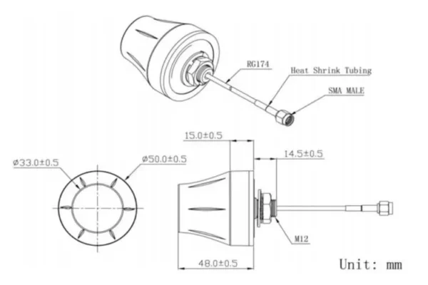 4G SISO Compact, High Gain, Outdoor, Puck antenna 500mm - Image 4